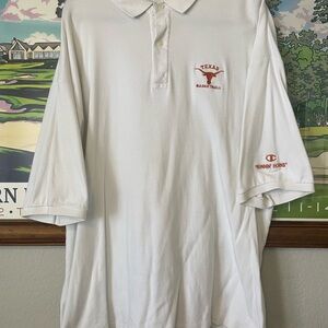 Vintage Texas Longhorns Basketball Polo XXL White Champion Runnin Horns